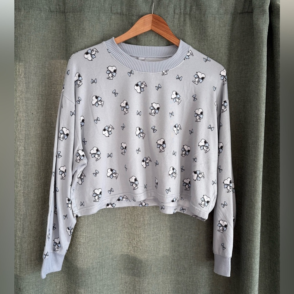 AE Snoopy Bow Plush PJ Longsleeve Top - Picture 3 of 7